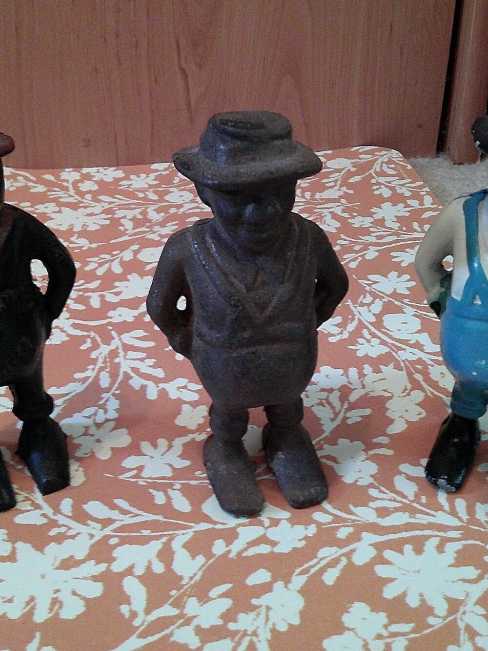 3- Farmer/Sharecropper Black Americana Banks. Two cast iron, one metal? Painted.